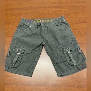 Rock Revival 27 Olive High Rise Cargo Shorts